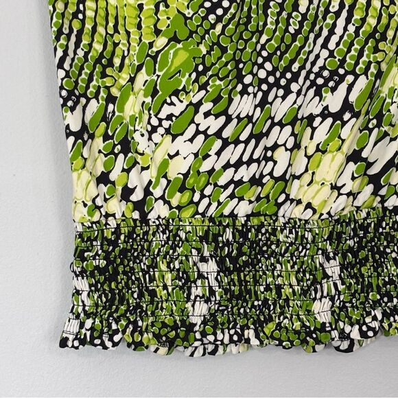 Essentials by Milano | Women’s High Neck Lime Green Halter Snakeskin Blouse S - Picture 11 of 16